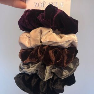 Set of 5 velvet scrunchies